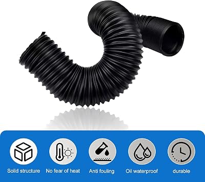 Pack-1 Car Modified Turbine Intake Pipe, 2.99 /76 mm Air Guide Flexible Retractable Waterproof Hose, Vehicle Feed Pipe Replacement Parts, Universal for Most Cars Accessories (Black)