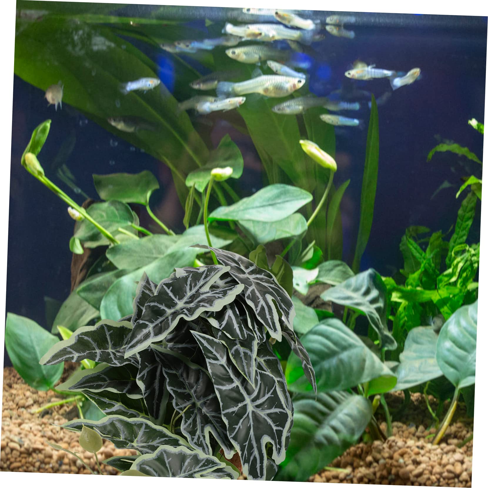 DOITOOL 4pezzi Decorative Artificial Reptile Plant for Terrariums and Aquariums Resin and Landscape Decoration with Base for Reptile Habitats Home Decor
