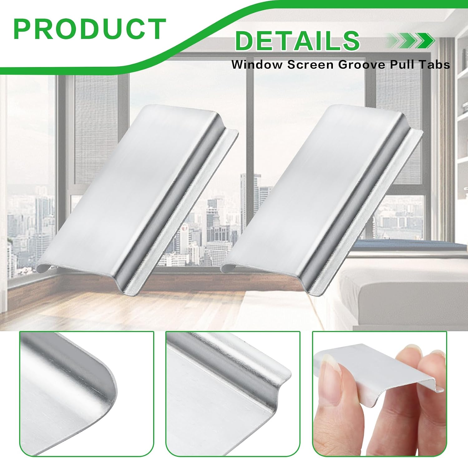 30 Pack ​Universal Aluminum Window Screen Pull Tabs Replacement