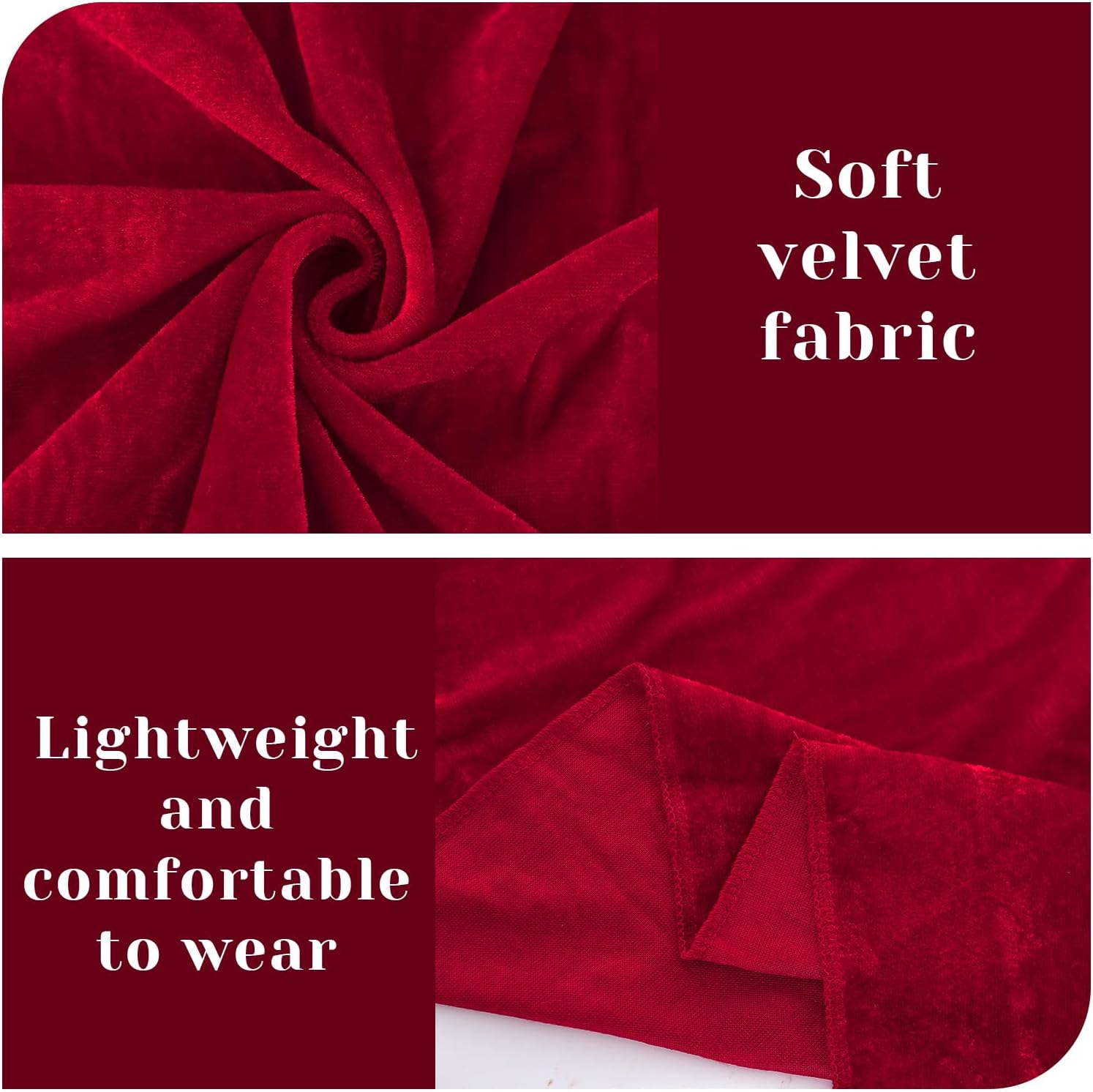 E-Clover Women Red Velvet Scarfs Shawls and Wraps for Evening Dresses Wedding Shawl Wraps for Dress Accessories Winter - Image 3