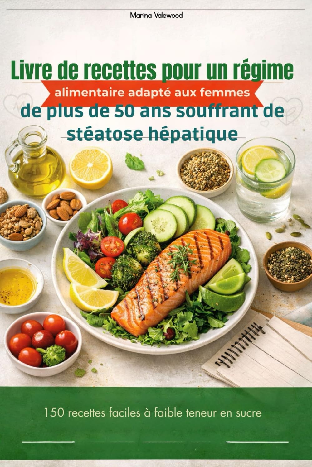 Livre de recettes pour un régime alimentaire adapté aux femmes de plus de 50 ans souffrant de stéatose hépatique: 150 recettes faciles à faible teneur en sucre
