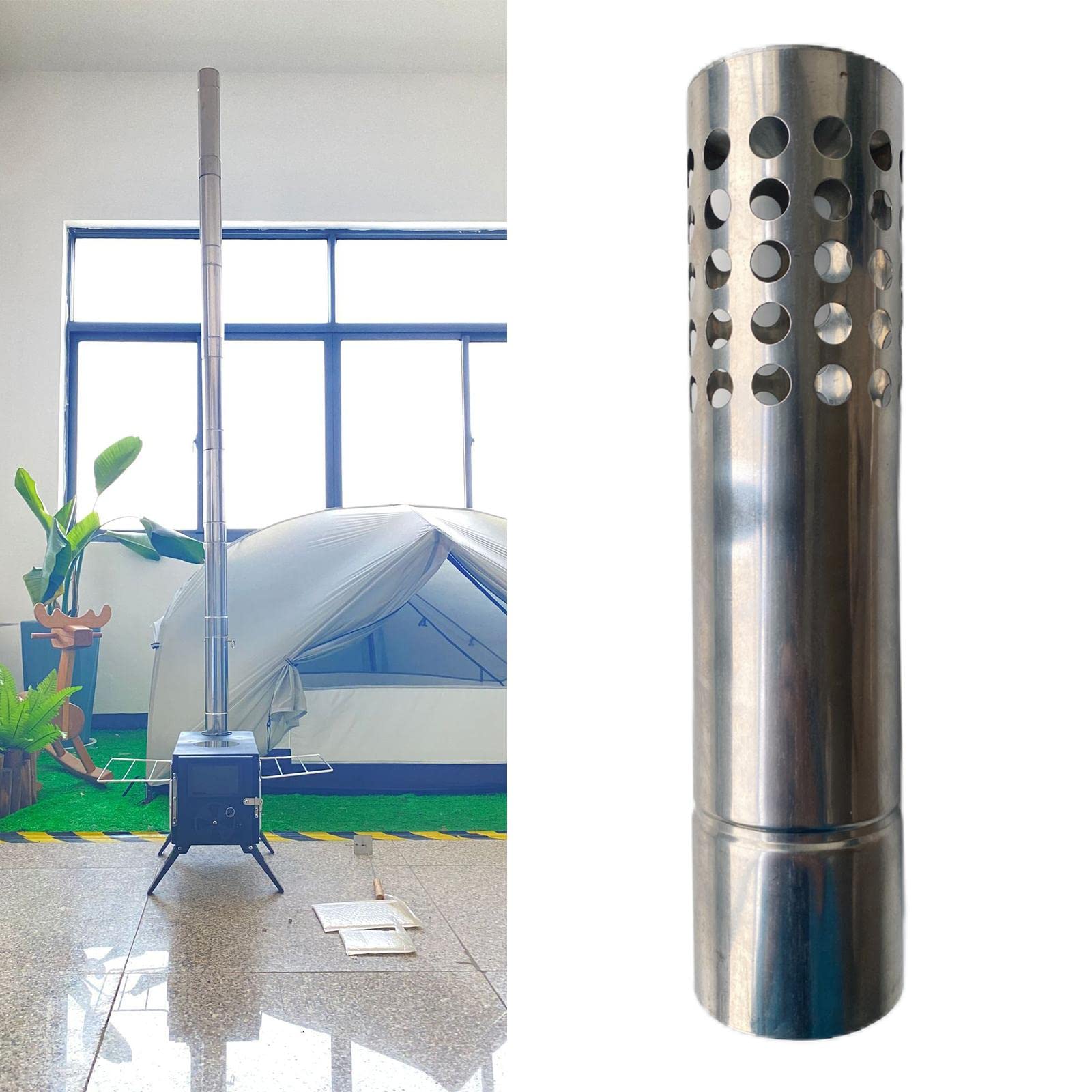 Tubo Per Stufa In Acciaio Inox SOLOWILDER – 4 Pezzi Diritti Da 36 Cm, Diametro 6 Cm, Spessore 0,5 Mm, Per Camino E Campeggio