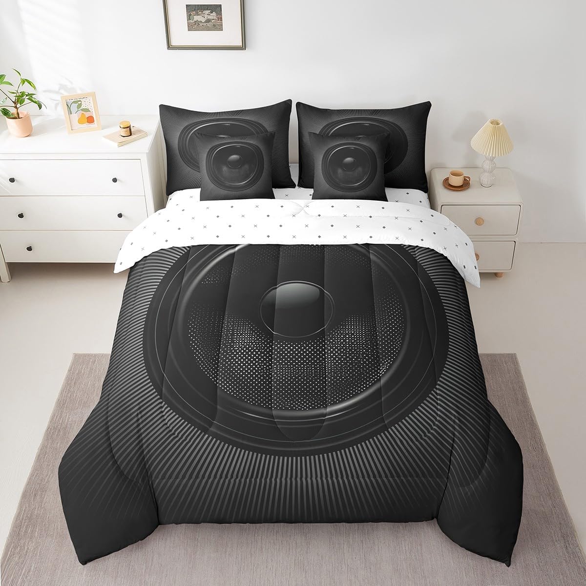 Feelyou 3D Pattern Speaker Comforter Set Twin Size Bed in a Bag