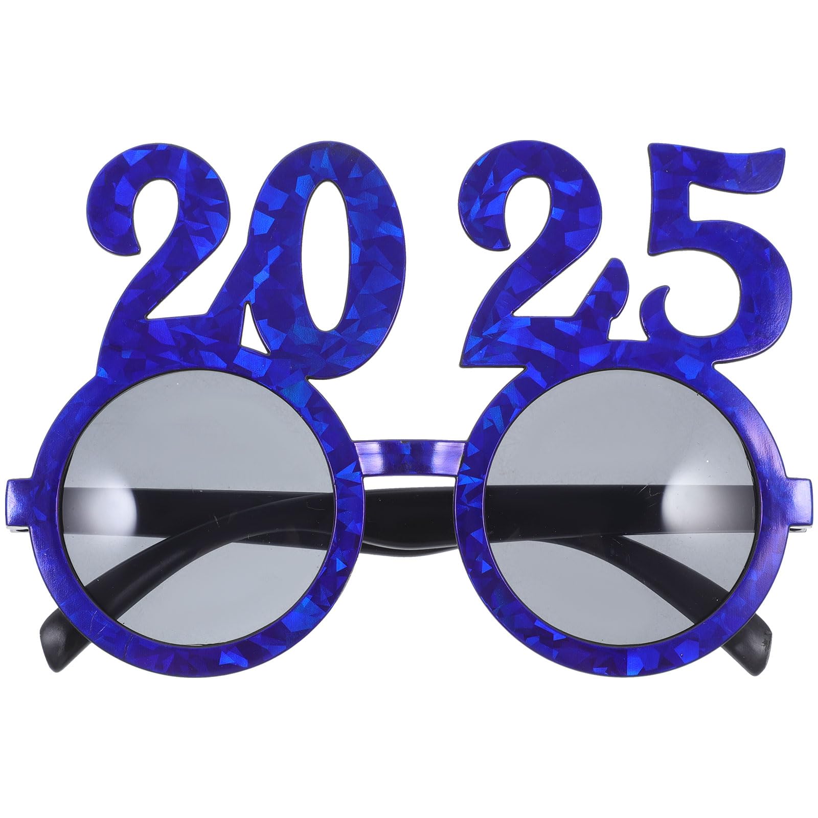 LOGOFUN Happy New Year Glasses 2025 Number Sign Eyeglasses Glitter 2025 Style Party Eyewear for 2025 New Year Party Supplies - Blue