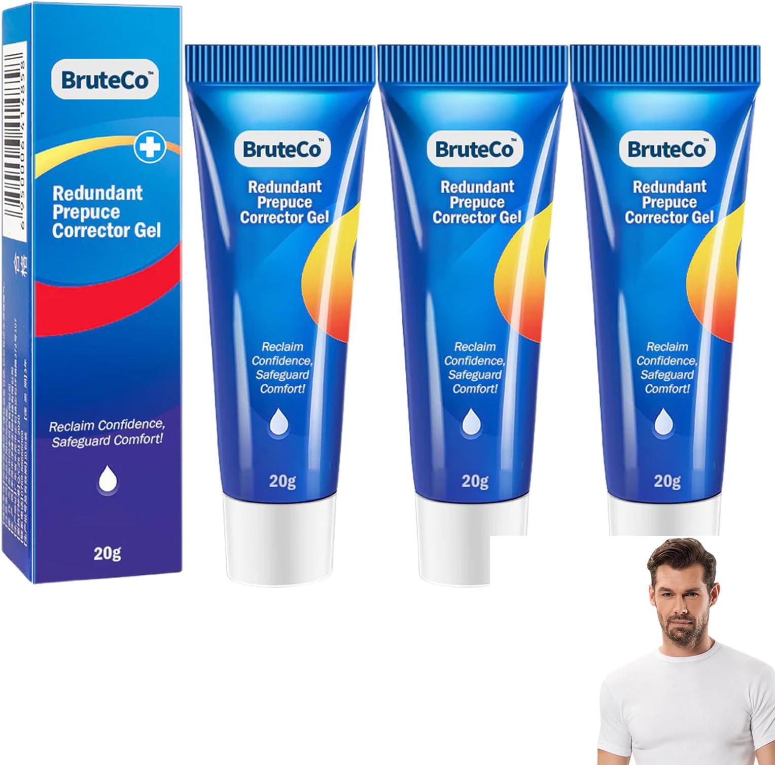 BruteCo Redundant Prepuce Corrector Gel,Correction Gel for Excessive Foreskin,Fast and gentle action (3PCS)