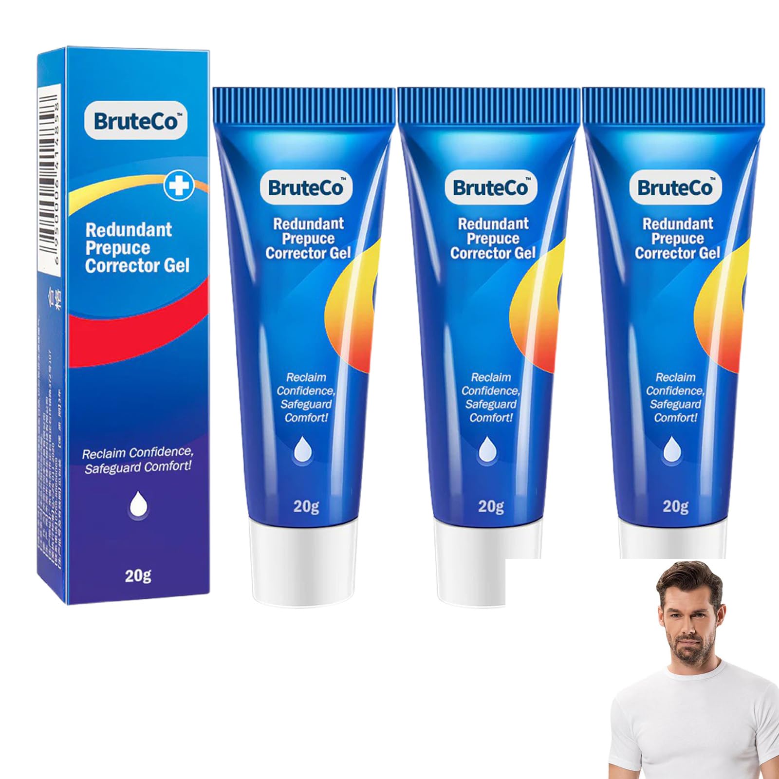BruteCo Redundant Prepuce Corrector Gel,Correction Gel for Excessive Foreskin,Fast and gentle action (3PCS)