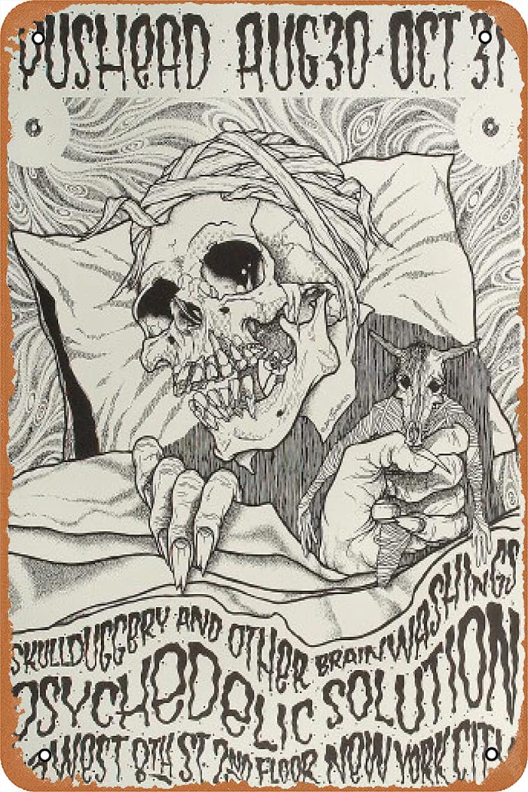 Muzuputs Pushead Poster 12 X 8 Inches Vintage Retro Metal Tin Sign