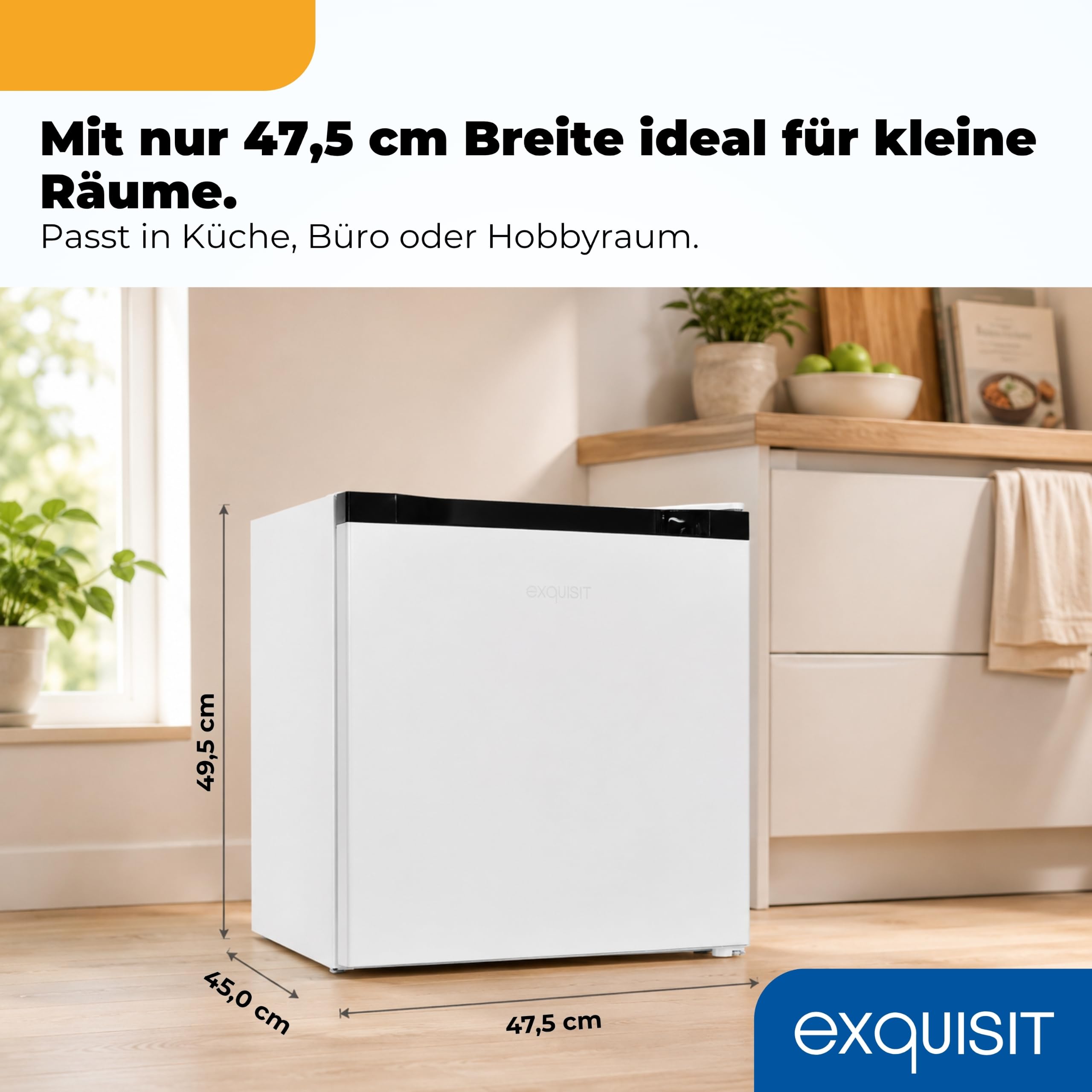Exquisit GB540-050C Mini-Gefrierschrank Weiß - 31 l Gefrierbox - 4 Sterne | Kompakter kleiner Gefrierschrank mit wechselbarem Türanschlag, 2 kg Gefrierleistung & manueller Temperaturregelung, Klasse C
