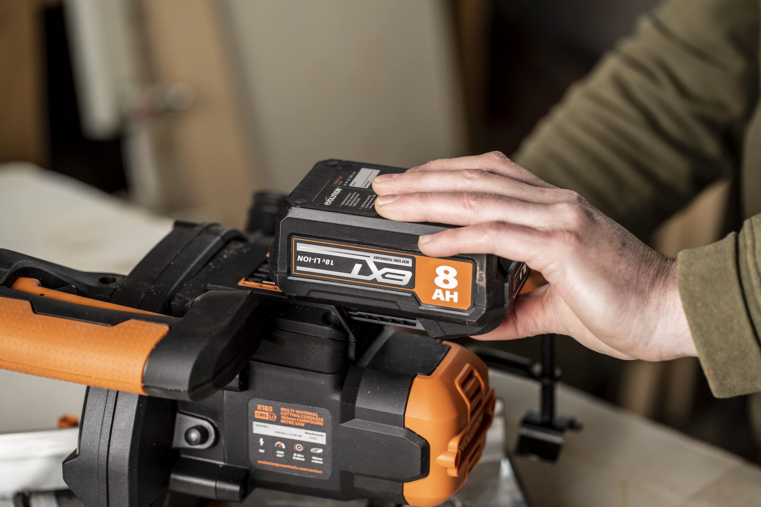 Bloc batterie lithium ion Evolution Power Tools, 8 Ah, 18 V