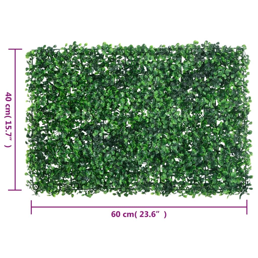Siepe artificiali, 24 pezzi, verde, 40 x 60 cm, in polietilene, per giardino, terrazza, protezione da sguardi indiscreti, parete decorativa per piante, elementi di recinzione facili da pulire, per