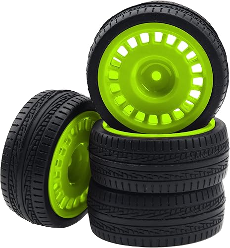 Miniatura 3 de Diámetro exterior de 2.756 in de goma y llantas de nailon de 0.472 pulgadas compatibles con Tamiya HPI Kyosho HSP 110 112 On-Road Touring Car,