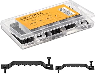 COMFRTX 60 Pack Sawtooth Picture Hangers - Heavy Duty & Small Hooks Kit for Frames, Art, Canvas, Mirrors up to 50lbs