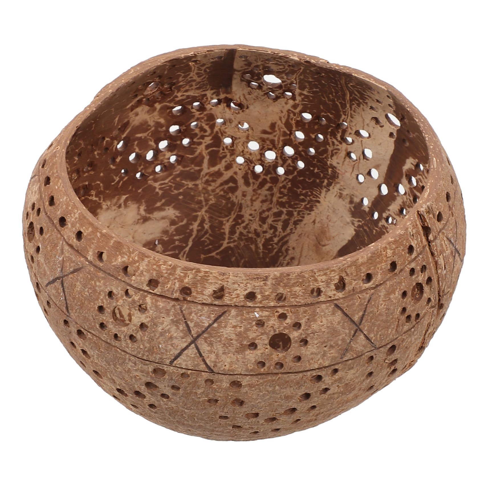 HOOTNEE 1Pc Coconut Shell Candle Container Decorative Jar for Home Decor Hollow Bowl for Candles Portable Candle Storage for Special Occasions