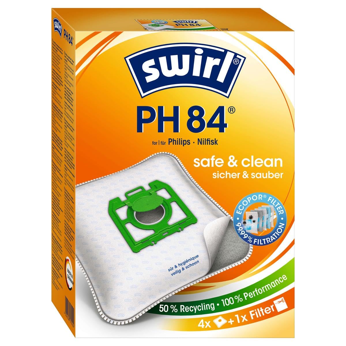 Swirl PH84/PH 84 Micropor Plus AirSpace Vacuum Cleaner Bags for Philips Oslo Vacuum Cleaner