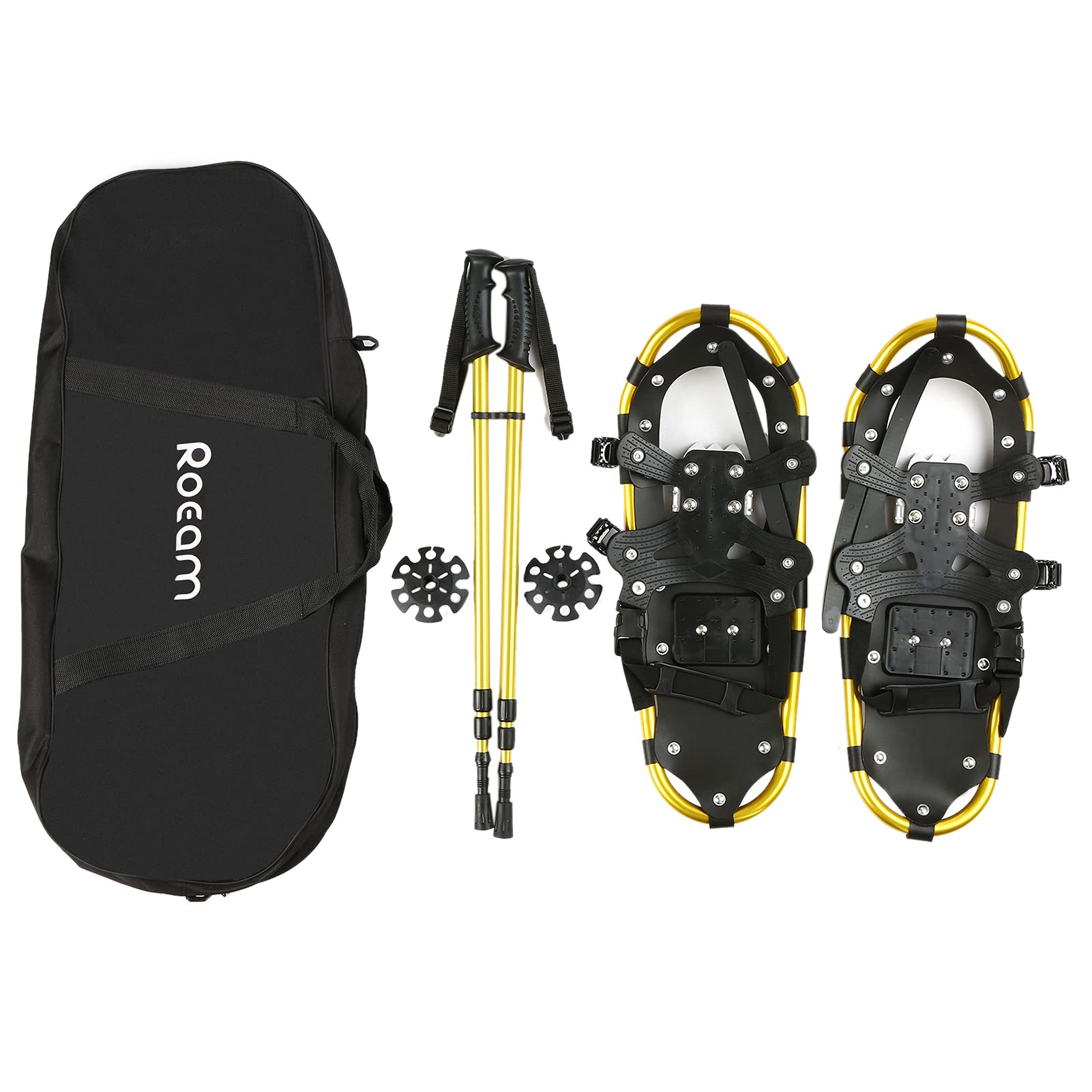 ROEAM Snow Shoes Aluminum Snow Shoes with Adjustable Poles Carry Bag for Women Men