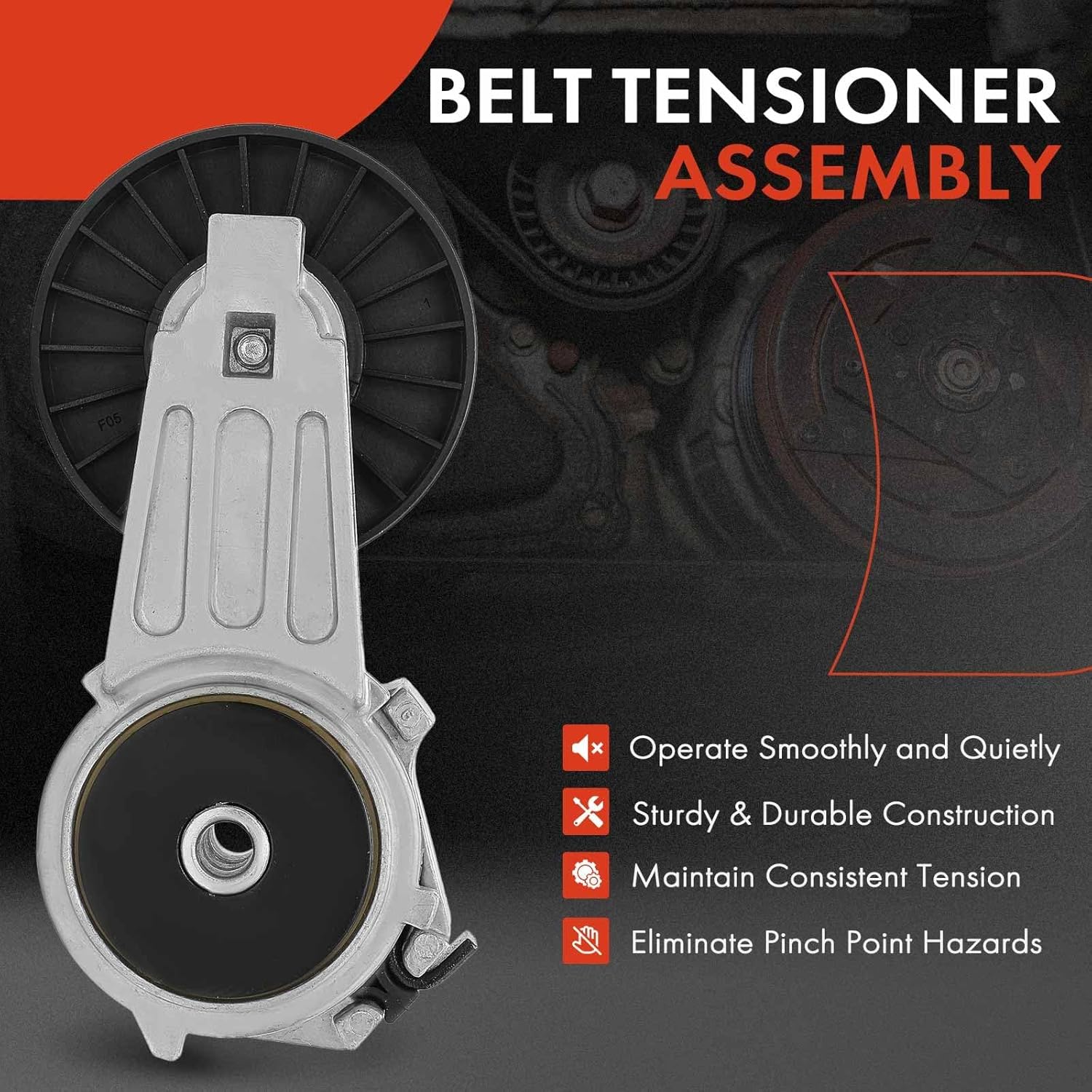 A-Premium Belt Tensioner Assembly Compatible with Chevrolet Impala, Lumina, Monte Carlo, Venture & Buick Century, Skylark & Pontiac Grand Am, Grand Prix, Trans Sport & Oldsmobile Achieva, Silhouette