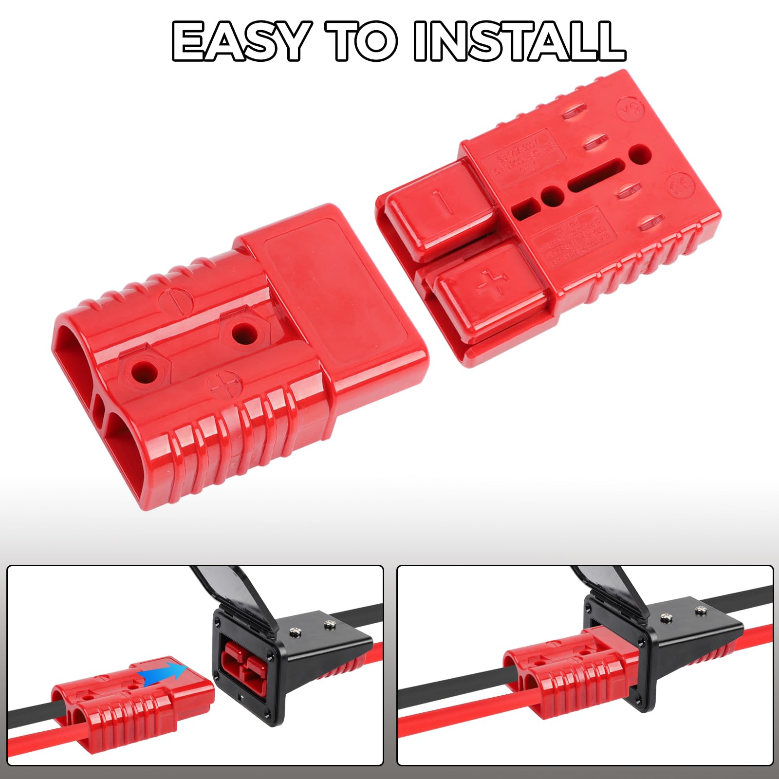 175A Connettore Batteria Rapida con Coperchio, Presa Disconnessione per Auto, Camping-Car, Barca, ATV, Camion, Trattore, Argano, Rimorchio, Gru - Kit Connettore Ad Alta Intensità