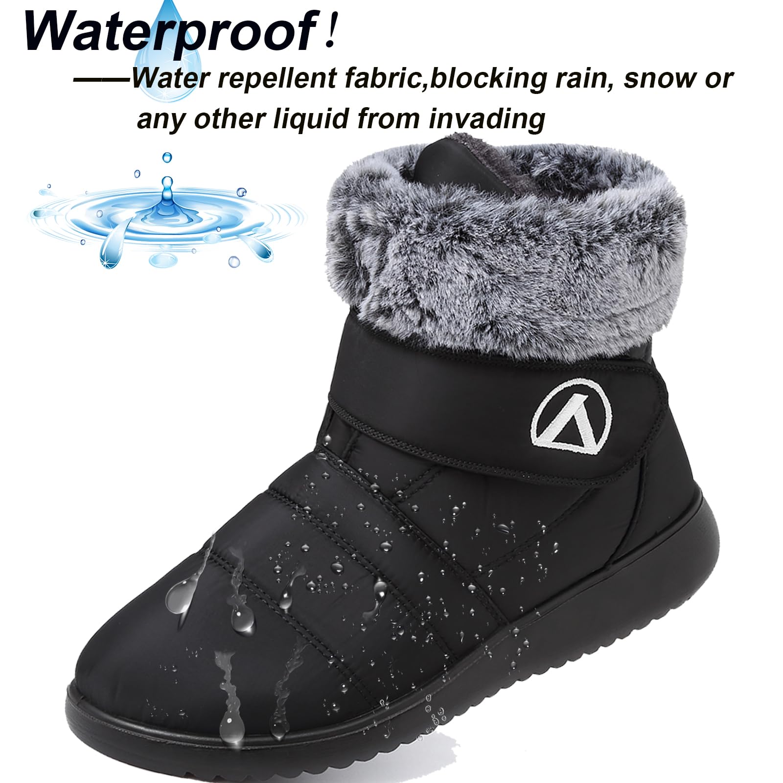 Lvptsh Stivali da Neve Donna Scarpe Invernali Foderata Pelliccia Caldo Stivaletti Piatto Impermeabili Stivaletti Outdoor Antiscivolo