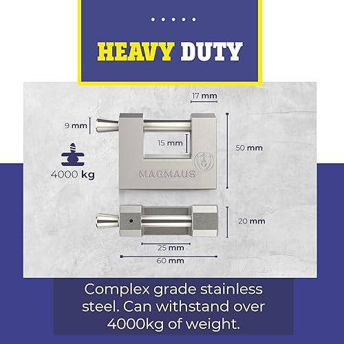 Miniatura 2 de RTL60 blindado Candado de alta seguridad  Cerradura de contenedor resistente con espacio de grillete de 0.59 pulgadas y perno de 0.35 pulgadas de