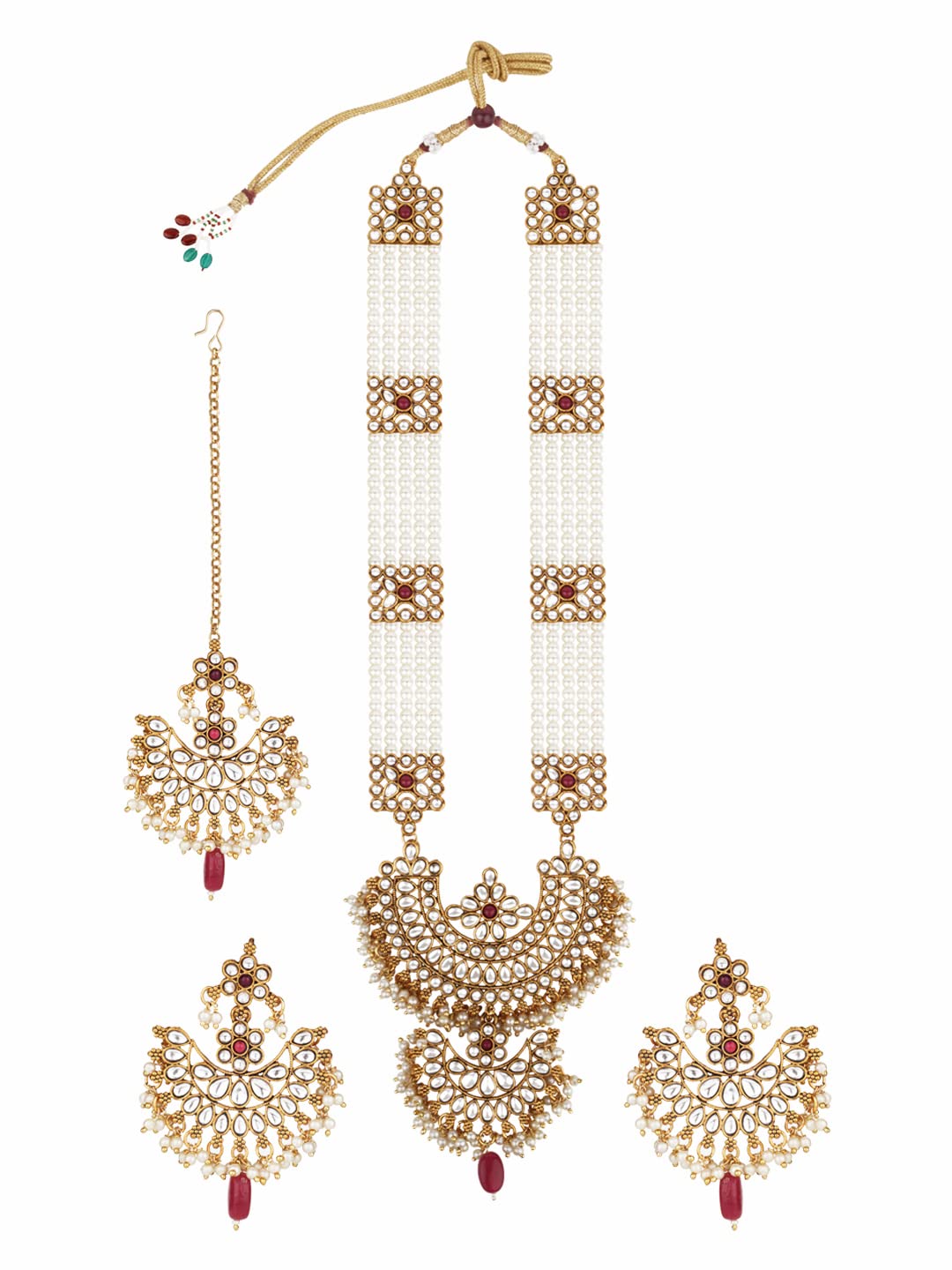MATUSHRI ART Indian Traditional Pearl Jewelry Gold Plated Antique Long Neckless Set For Womens And Girls (B094XXRK2H) Amazon Price History, Amazon Price Tracker