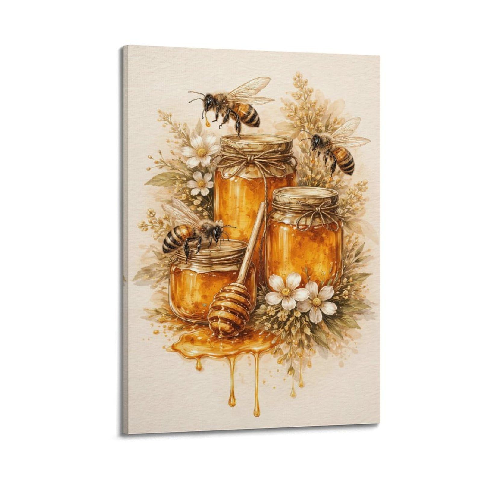 OKAHYS Vintage Insect Bee Sweet Like Honey Poster Decorative Painting Canvas Wall Artworks Picture 24x36inch(60x90cm)