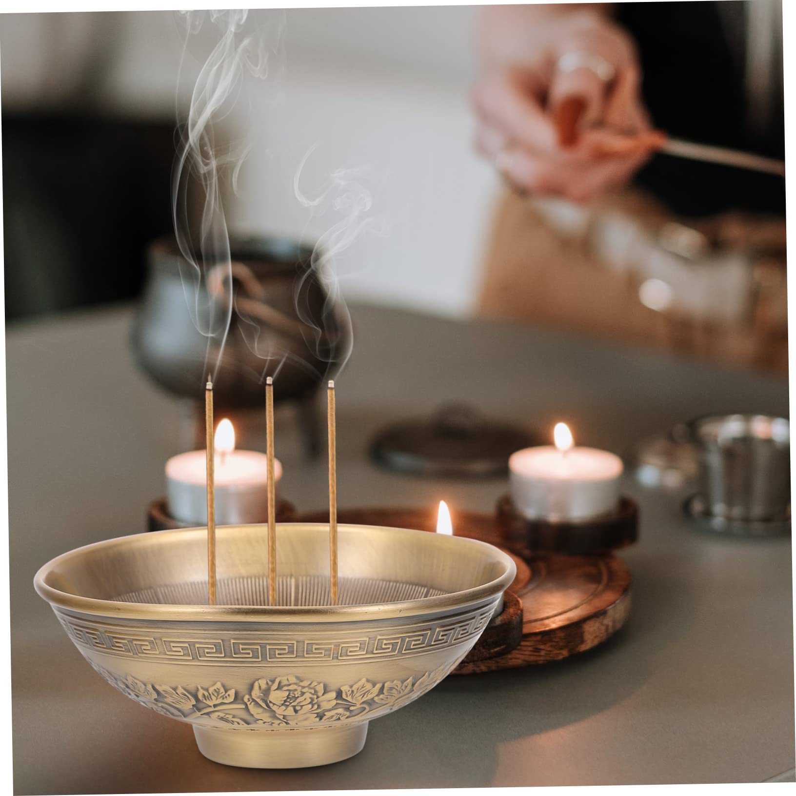 Alipis 3stücke Vintage Buddhistische Räucherschale Aus Retro Räuchergefäß Für Zuhause Meditation Yoga Und Dekoration Für Wohnräume Schlafzimmer Und Büros