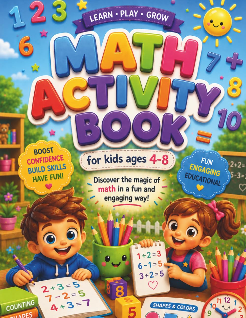 Math Activity Book for Kids Number Tracing, Counting, Mazes and Fun Learning Activities 4-8 ages