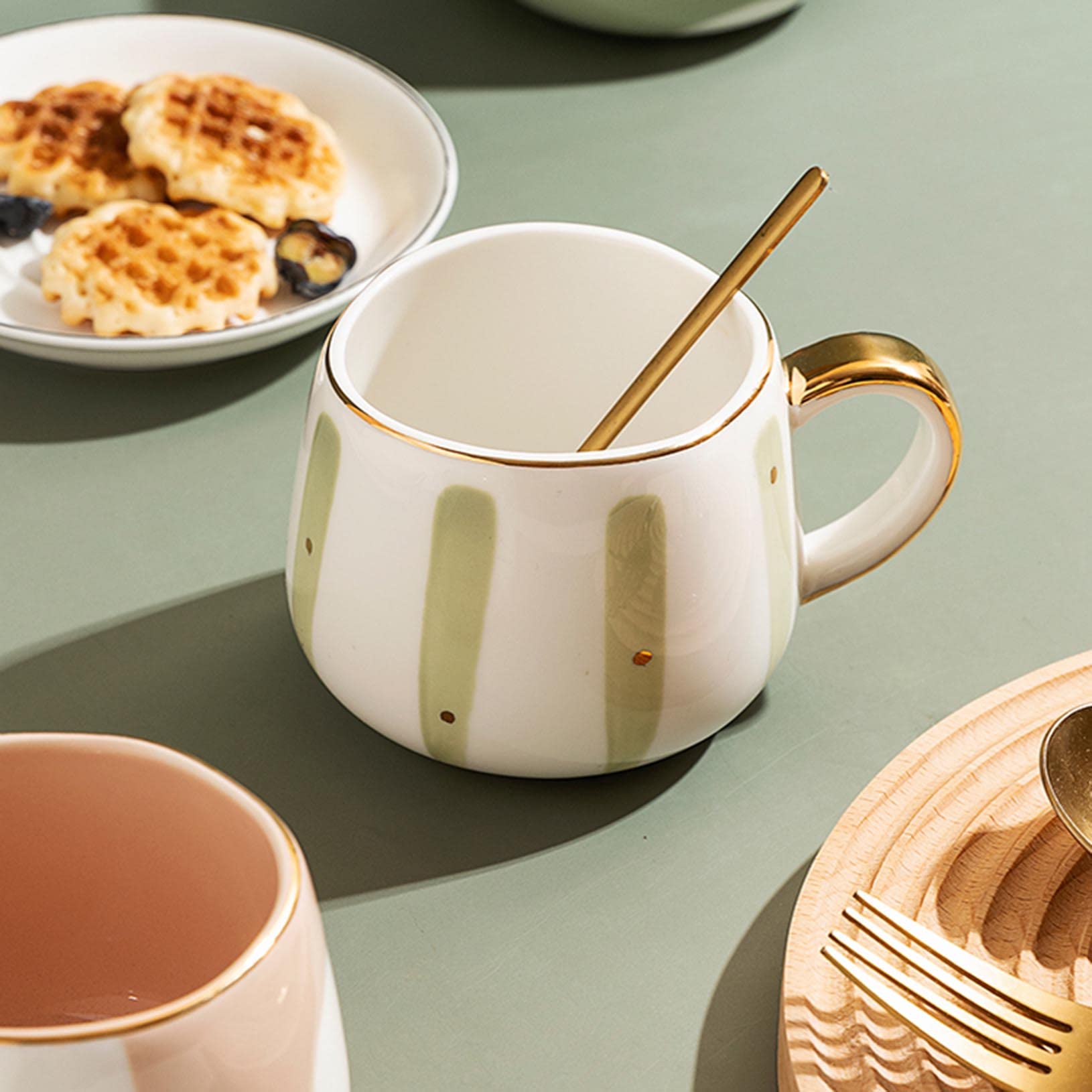 Ceramiczny kubek do herbaty, filiżanka do kawy do biura i domu, ceramiczny kubek w stylu japońskim, na herbatę, sok, kawę, 380 ml, piękny prezent na Boże Narodzenie/urodziny dla przyjaciół / Fami