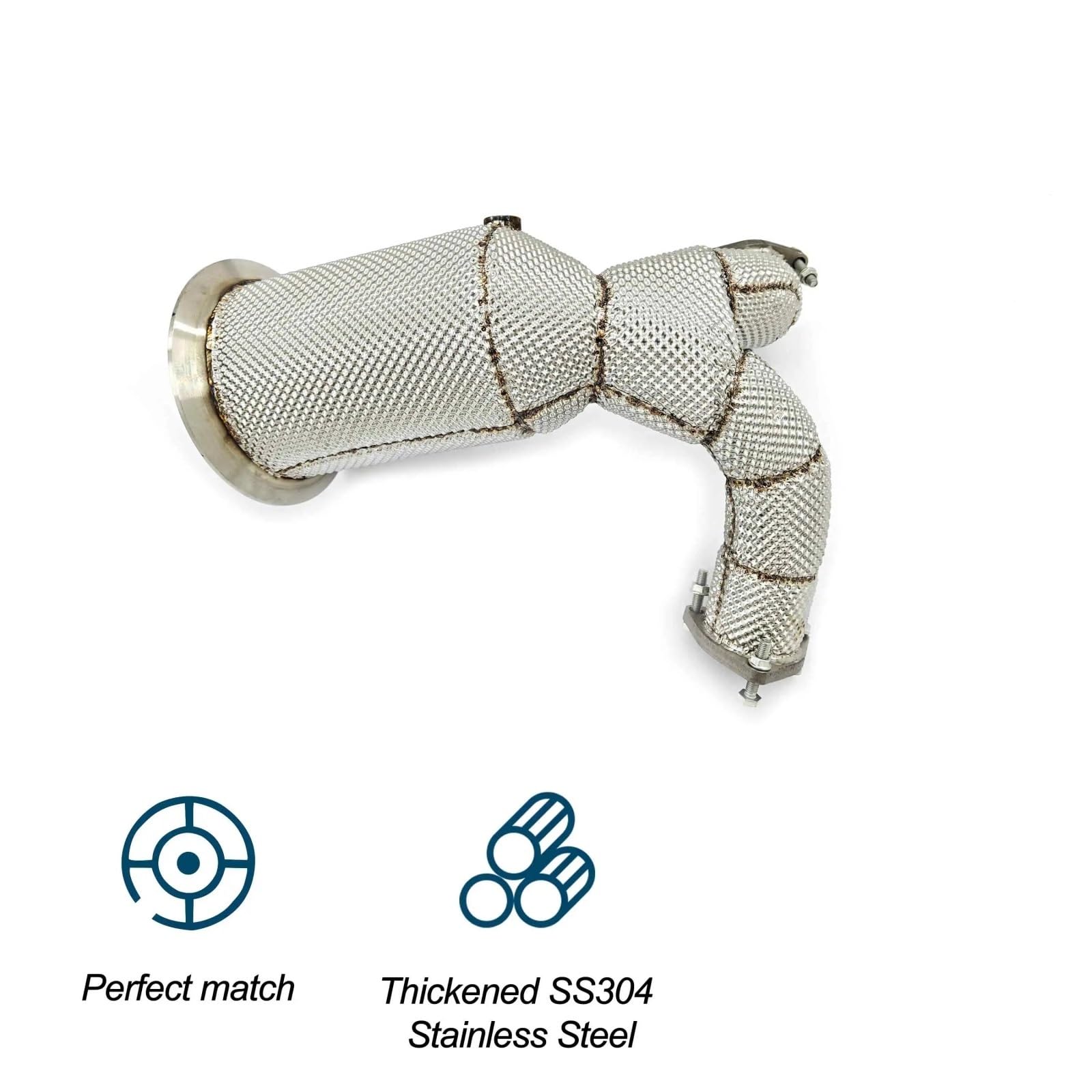 Samochodowy czujnik tlenu CBNT Exhaust Pipe Downpipe With Catalytic Converter Fit For Audi S4 S5 B9 3.0T Header With Heat Shield SS304 Systems(100cell)