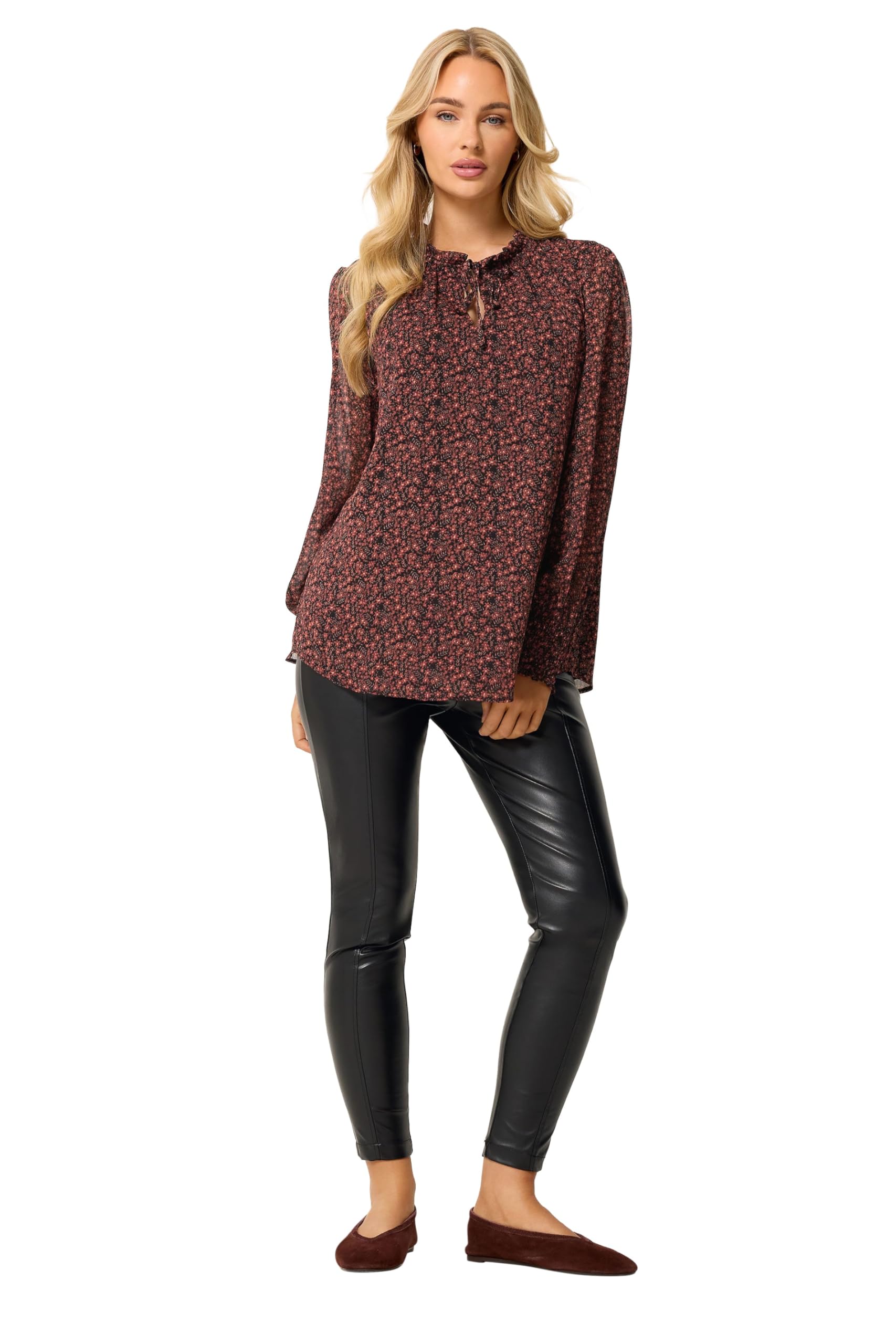 M&Co Women's Black Faux Leather Leggings In Size 22