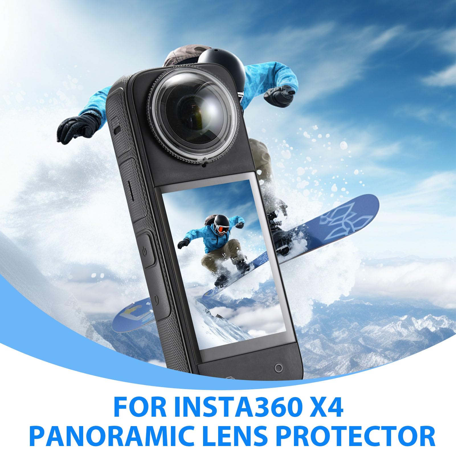 Protezione Lenti Per Insta360 X4 - Vetro Temperato Con Doppio Rivestimento Ottico, Impermeabile