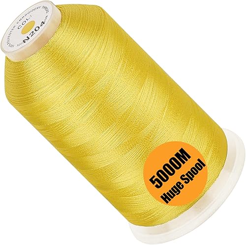 Miniatura 38 de New brothread - Bobina única de 5000 m de hilo de poliéster para máquina de bordar 40WT para máquinas comerciales y domésticas - Marigold