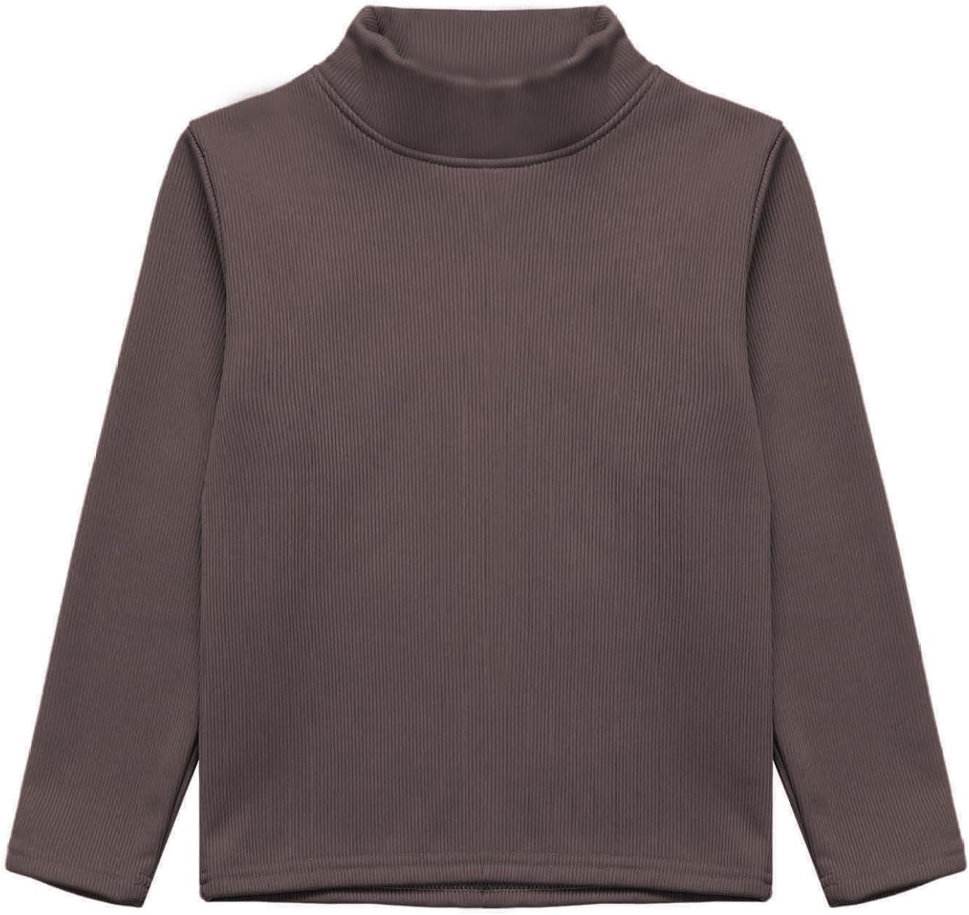 Kids Boys Girls Fleece-Lined Thermal Underwear Tops Basic Long Sleeves Turtleneck Cotton T-Shirts Undershirts