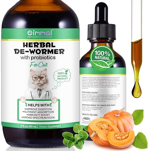 Formulado específicamente para gatos, tratamiento natural de amplio espectro con probióticos, limpieza de hierbas, apoyo digestivo para todas las