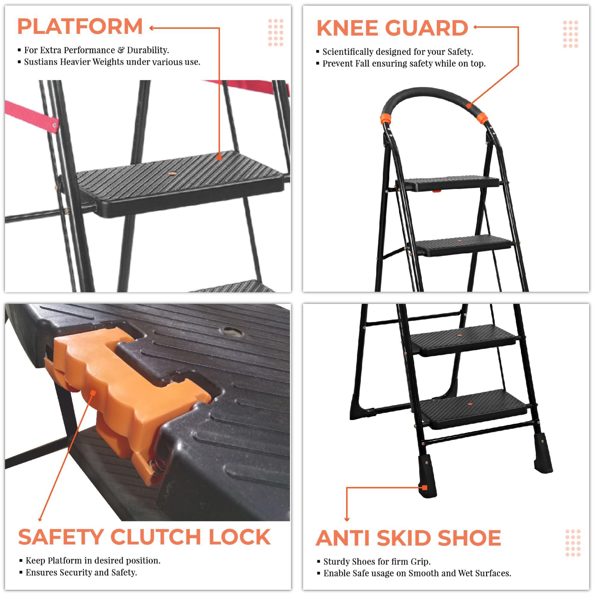 Trendy 3-Step Folding Ladder - Durable & Easy Setup -8 Trendy 3-Step Folding Ladder - Durable & Easy Setup -8