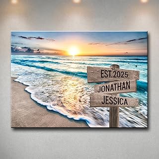 Personalized Crossroads Street Sign For Couples, Best Gift For Сouple, Gift For Couple Canvas, Custom Name And Date Vintage Street Sign Canvas Print, Valentines Day Gifts for Her/Him
