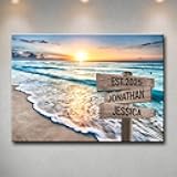 Personalized Crossroads Street Sign For Couples, Best Gift For Сouple, Gift For Couple Canvas, Custom Name And Date Vintage Street Sign Canvas Print, Valentines Day Gifts for Her/Him