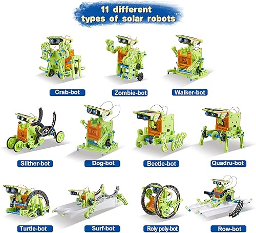 Miniatura 3 de HISTOYE Kit de construcción de robot solar STEM 12 en 1 para niños 8-10 robot ingeniería ciencia experimento kit para niños 8-12 juegos de robótica