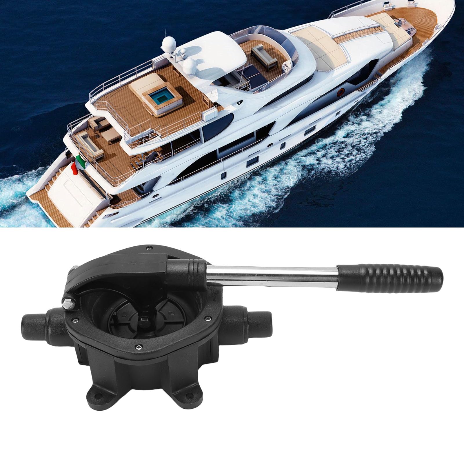 Fydun Manuelle Membran-Handbilgenpumpe für Boote, Selbstansaugende Abfallpumpe, Yacht, Wohnmobil