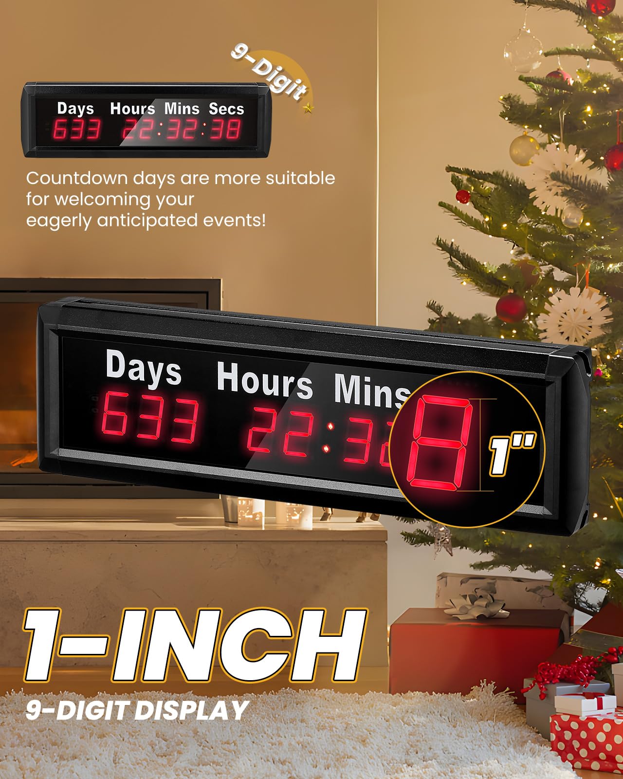 Snapklik.com : Hanchen LED Countdown Clock Count Up Days Event Timer ...