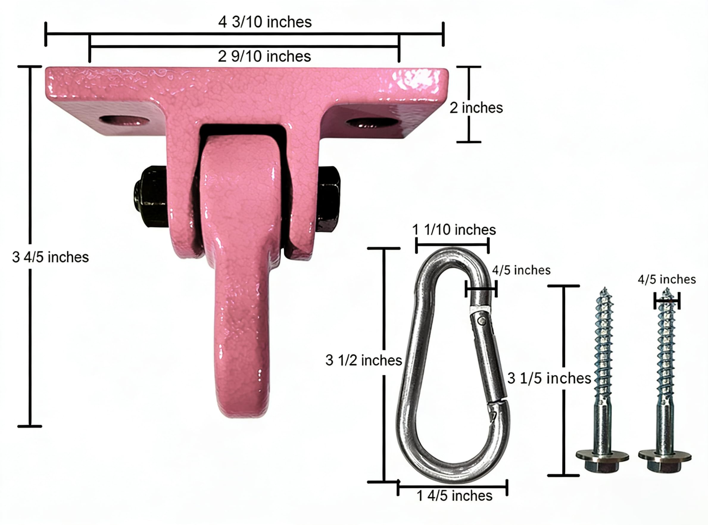 ABUSA Juego de accesorios de repuesto para niños de alta resistencia que incluye 2 soportes rosados, 4 perchas, 2 asientos rosas para parque infantil al aire libre, piezas de equipo incluido (P007)