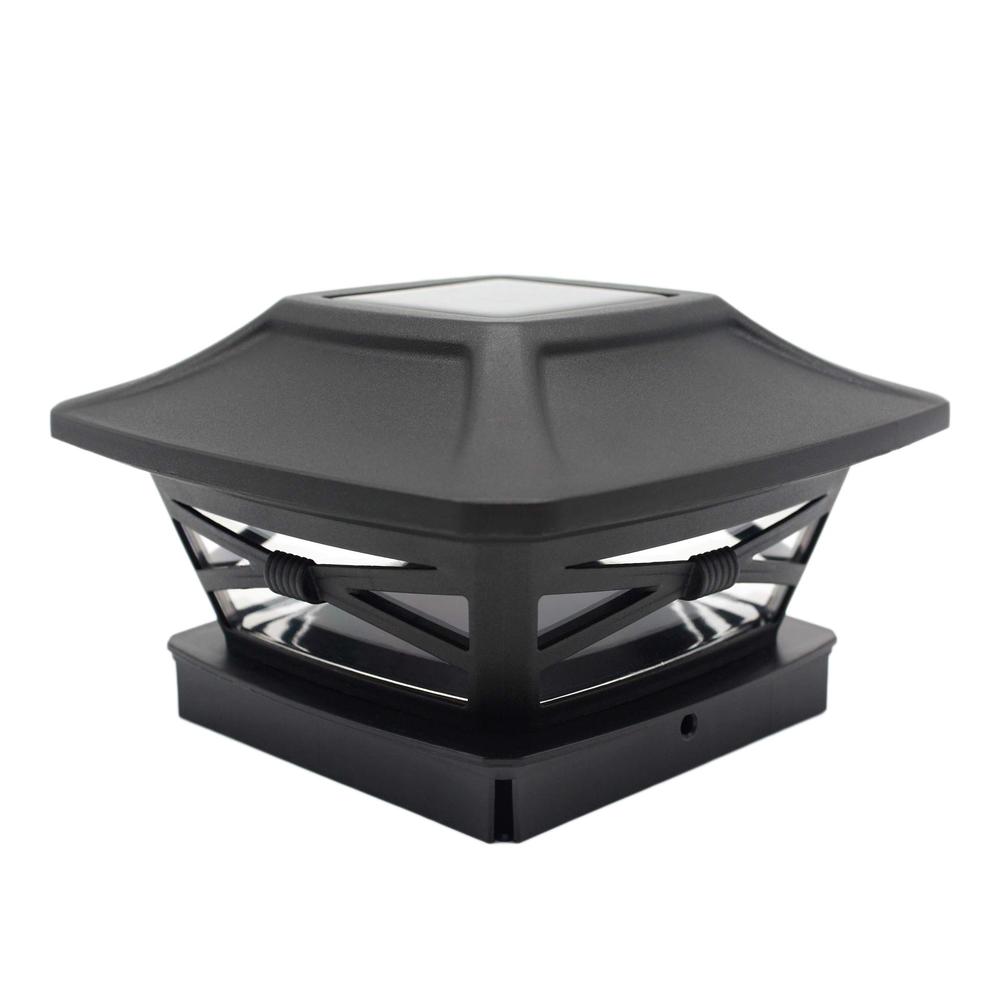 Davinci LightingRenaissance Solar Outdoor Post Cap Lights - Includes Bases for 4x4 5x5 6x6 Posts - Bright LED Light - Slate Black (1 Pack)