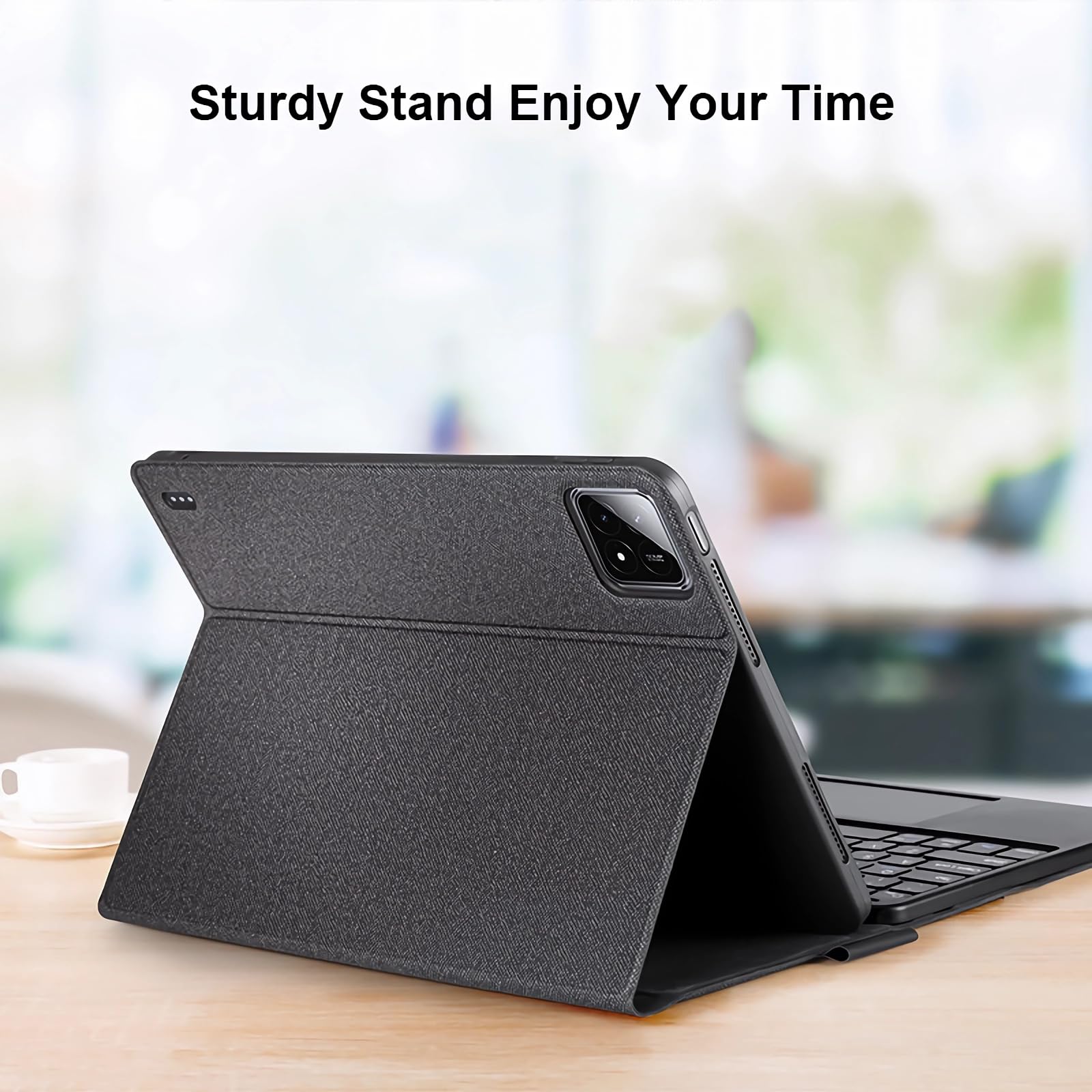 Etui z klawiaturą do Xiaomi Pad 6S Pro 12,4 cala 2024, Wbudowany Uchwyt Na Ołówek, Magnetyczna Odłączana Klawiatura Bezprzewodowa z Myszą Bluetooth