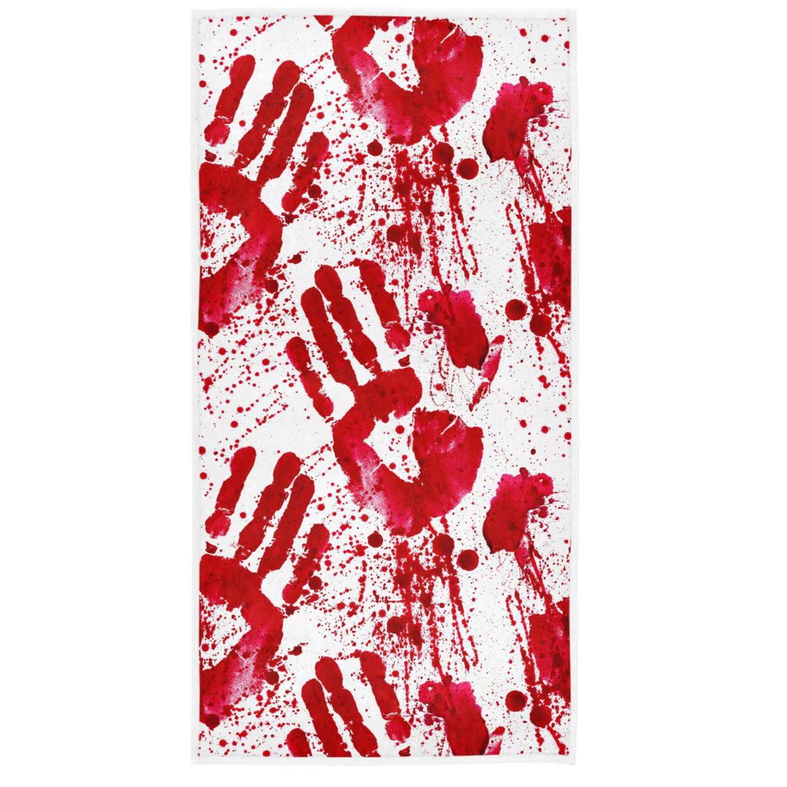 Pfrewn Halloween Hand Bath Bathroom Towels 16x30 in Bloody Handprints Blood Stains Splashes Soft Absorbent Small Kitchen Dish Guest Towel Fall Autumn Halloween Day Decor