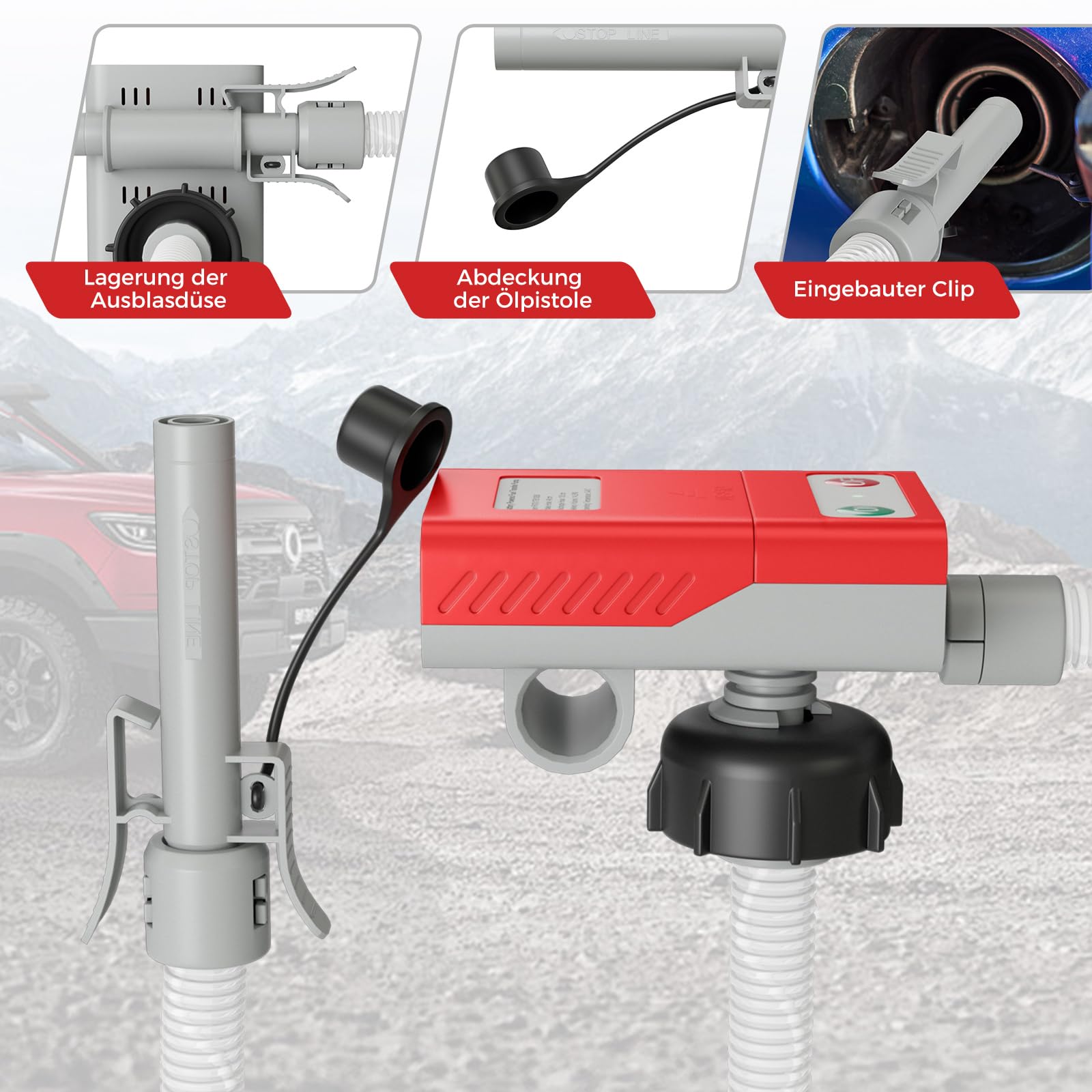 COSTWAY elektryczna pompa paliwa 14,4 L/min z automatycznym czujnikiem zatrzymania 3 adaptery