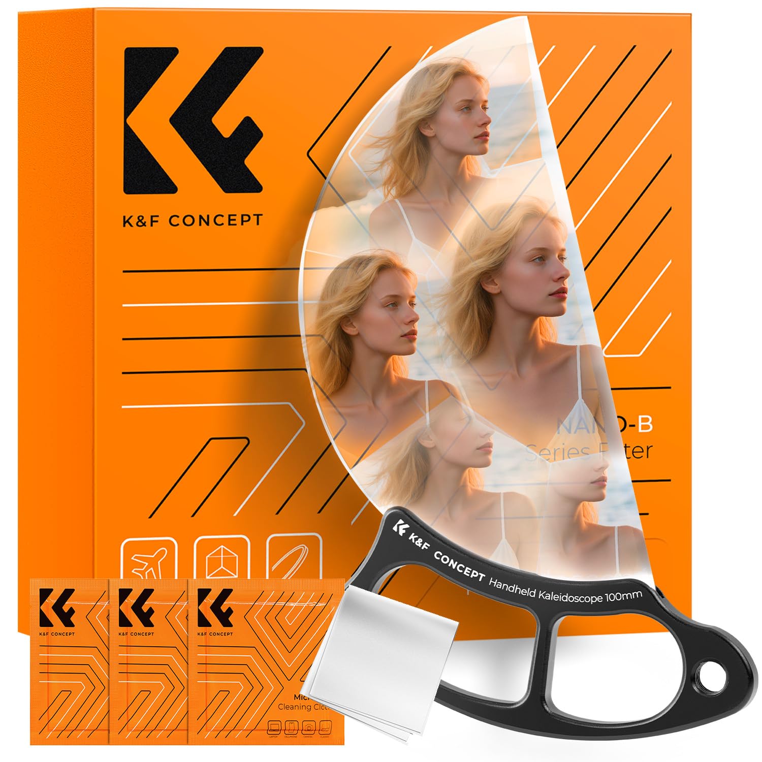 K&F CONCEPT Split Dioptrien Prisma Spezialeffektfilter 58mm Mittelfeld geteilter Dioptrien Bokeh-Vordergrund Effektfilter (Nano-Basic)
