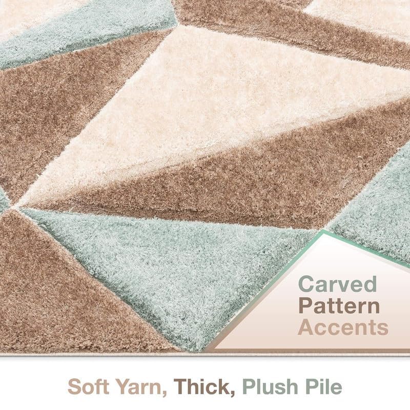 Image of Shaggy Rugs 12 x 15 Feet Soft and Cozy Carpet for Living Room & Hall, Bedroom, and Kids Room Non-Slip, High Pile, Machine Washable, Perfect for Any Room (MulicolorB)