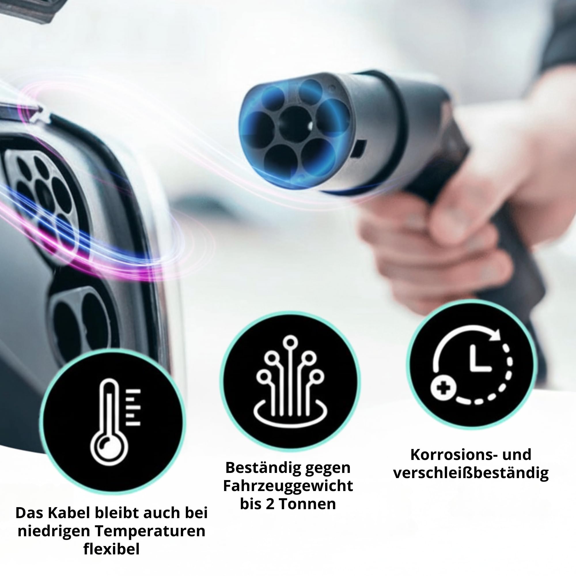 LDY Typ 2 Ladekabel 11kw 15 Meter, Kabel Elektroauto Modus 3 / 16A / 3-Phasig, Ladekabel Elektroauto Typ 2 auf Type 2, Ladekabel e Auto