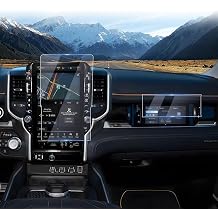LUWU 2025 RAM 1500 Screen Protector for 2025 RAM 1500 Accessories 2025 RAM 1500 Laramie/Rebel/Limited/Limited Longhorn/Tungsten 14.5" & 10.25" Touchscreen Display Nano Plastic Touch Screen 4PCS
