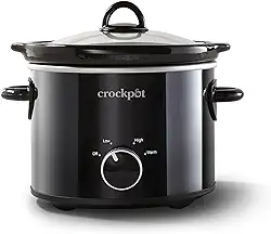 Crock-Pot Panela Elétrica De Cozimento Lento Clássica 2 Litros Pequena Preta